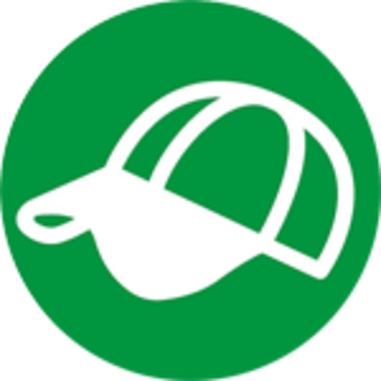 Das Logo der jungen vhs mit einer weißen Baseballmütze auf grünem Hintergrund