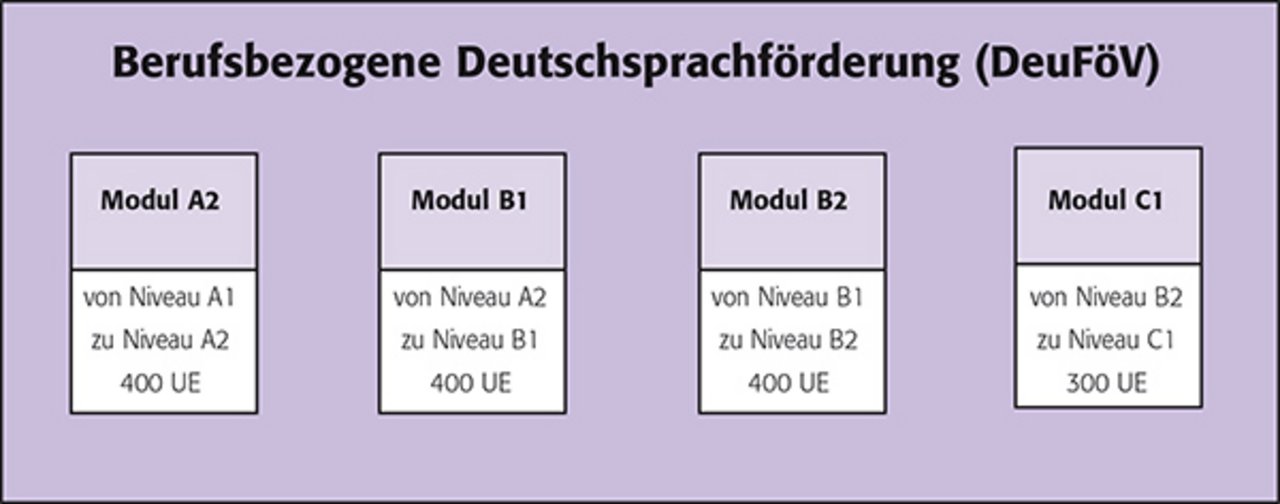 Schaubild von der berufsbezogenen Deutschsprachförderung (BSK)